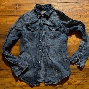 Polo Ralph Lauren girls denim snap shirt size 12